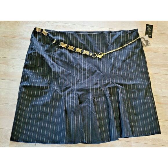 Baby Phat 24 Dark Striped Skirt (Belt has Broken Pieces) 3X NWT See Photos! - Picture 2 of 8
